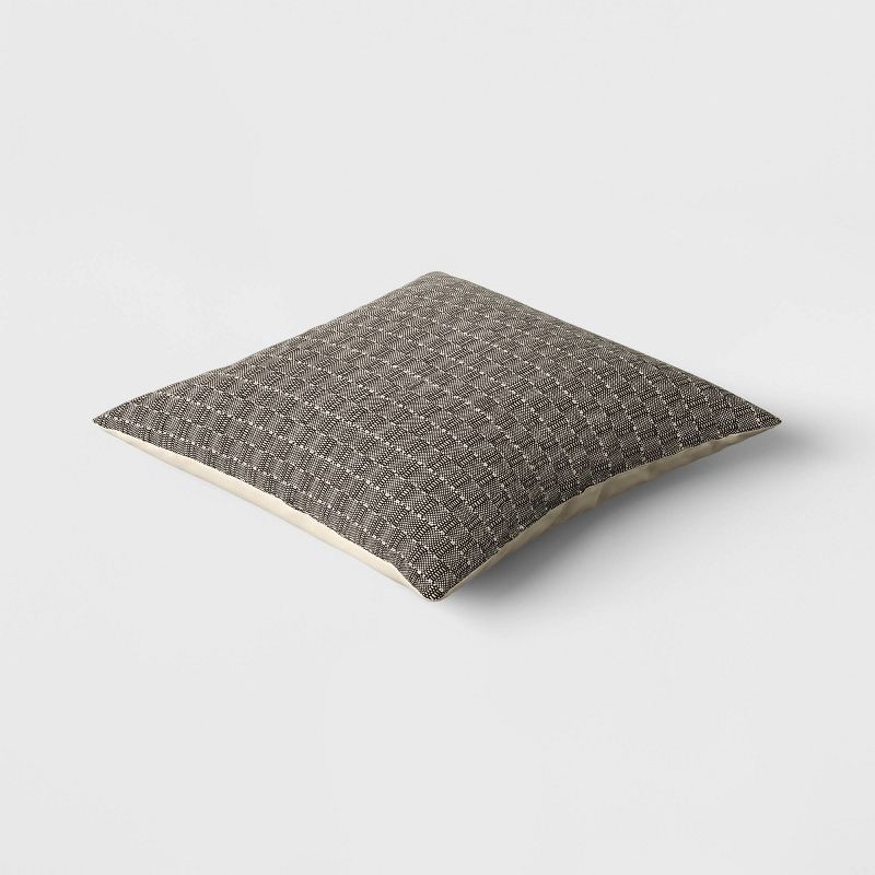 slide 3 of 5, Oversized Textural Woven Square Throw Pillow Black/Neutral - Threshold™: Modern Cotton Decor for Indoor Comfort, 1 ct