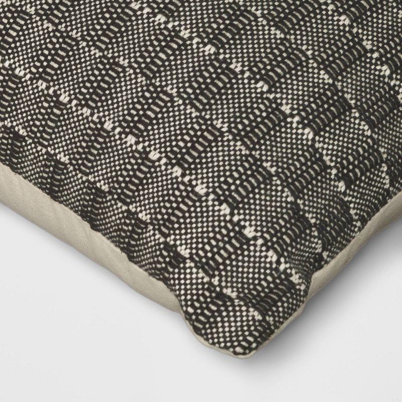 slide 4 of 5, Oversized Textural Woven Square Throw Pillow Black/Neutral - Threshold™: Modern Cotton Decor for Indoor Comfort, 1 ct