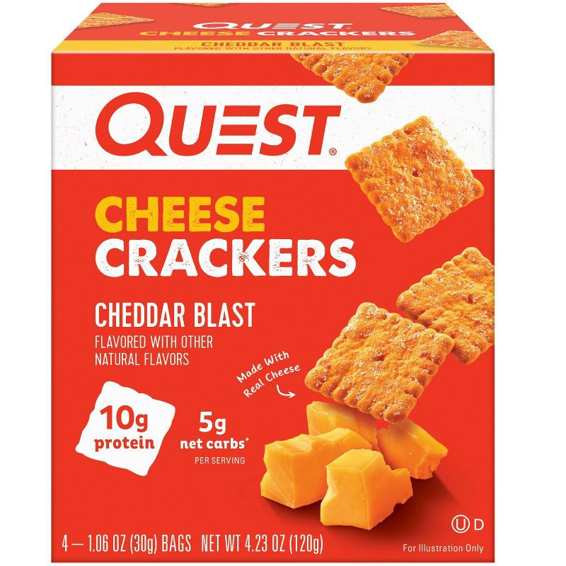 slide 2 of 5, Quest Nutrition Cheese Crackers - Cheddar Blast - 4.23oz, 4.23 oz