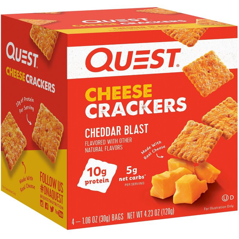 slide 1 of 5, Quest Nutrition Cheese Crackers - Cheddar Blast - 4.23oz, 4.23 oz