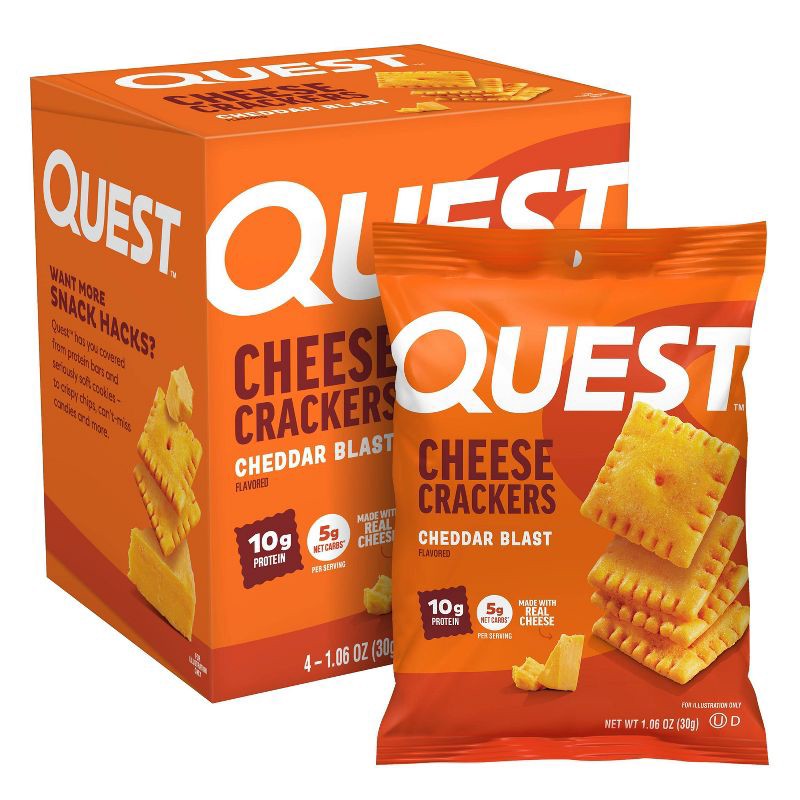 slide 1 of 3, Quest Nutrition Cheese Crackers - Cheddar Blast - 4.23oz, 4.23 oz