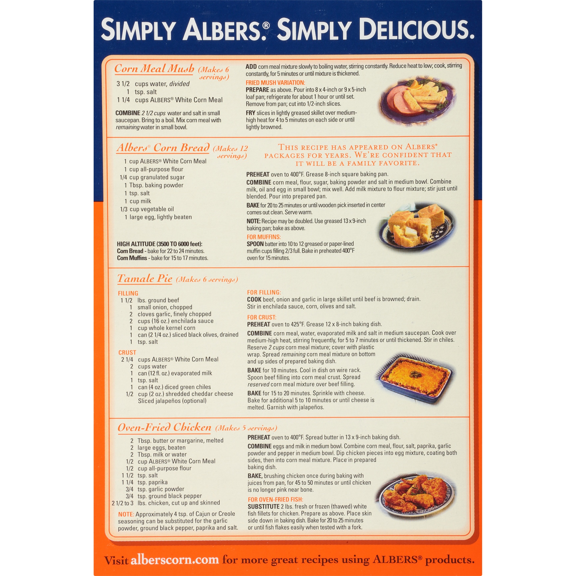 slide 6 of 8, Albers Enriched & Degermed White Corn Meal, 2.5 lb