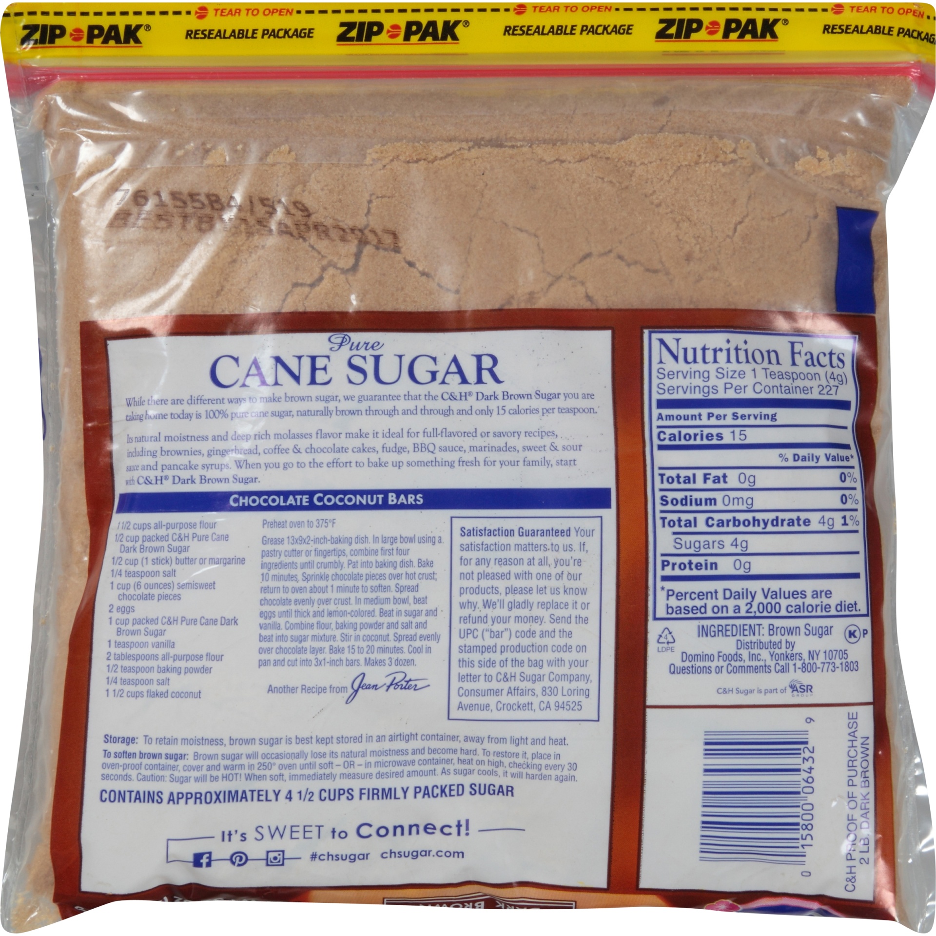 slide 6 of 6, C&H Premium Pure Cane Dark Brown Sugar Bag - 2 Lb, 2 lb