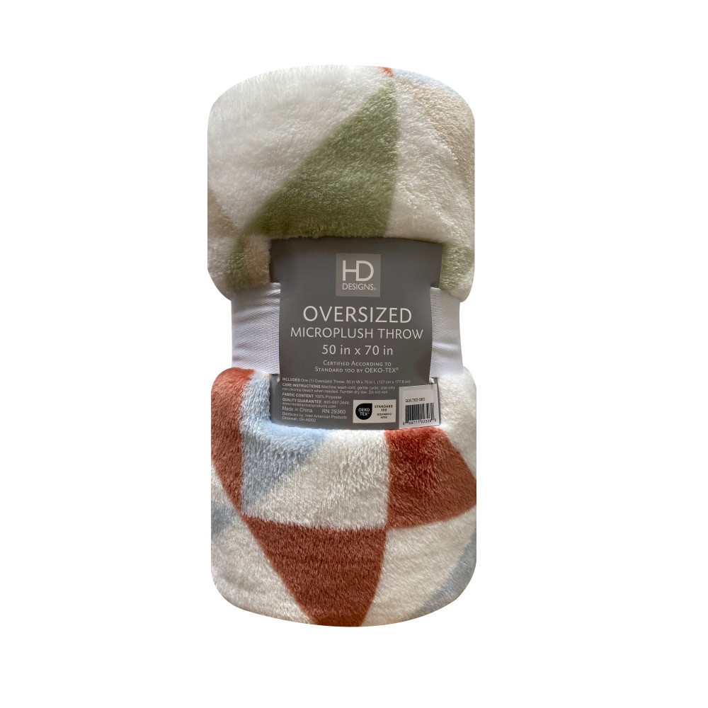 slide 1 of 1, HD Designs Oversized Quilted Geo Throw, 1 ct
