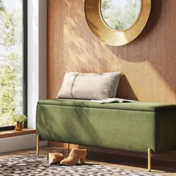Ivy Upholstered Storage Bench Sage Green (FA) - Threshold™