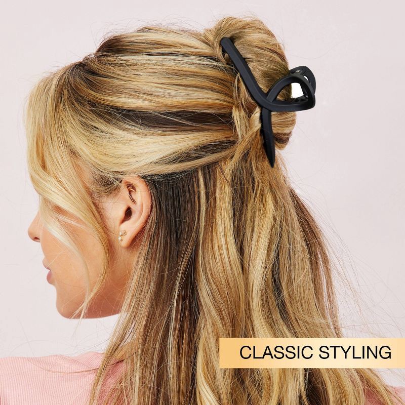 slide 7 of 8, scunci scünci Assorted Styles Claw Clips - Matte Black - All Hair - 3pcs, 3 ct