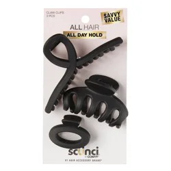 scunci scünci Assorted Styles Claw Clips - Matte Black - All Hair - 3pcs