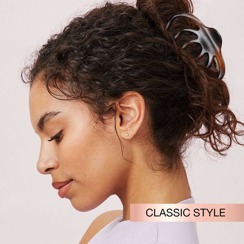 slide 6 of 7, scunci scünci Recycled Large Claw Clips - Matte Brown/Matte Black - Thick Hair - 2pcs, 2 ct