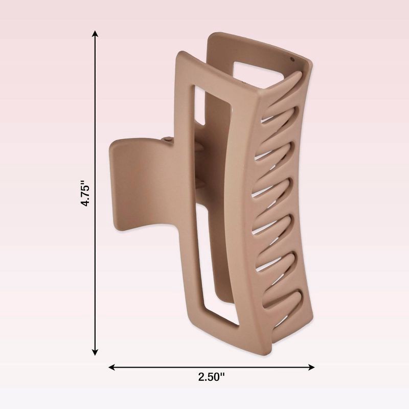 slide 4 of 7, scunci scünci Recycled Large Open Rectangle Claw Clip - Matte Beige - Thick Hair, 1 ct