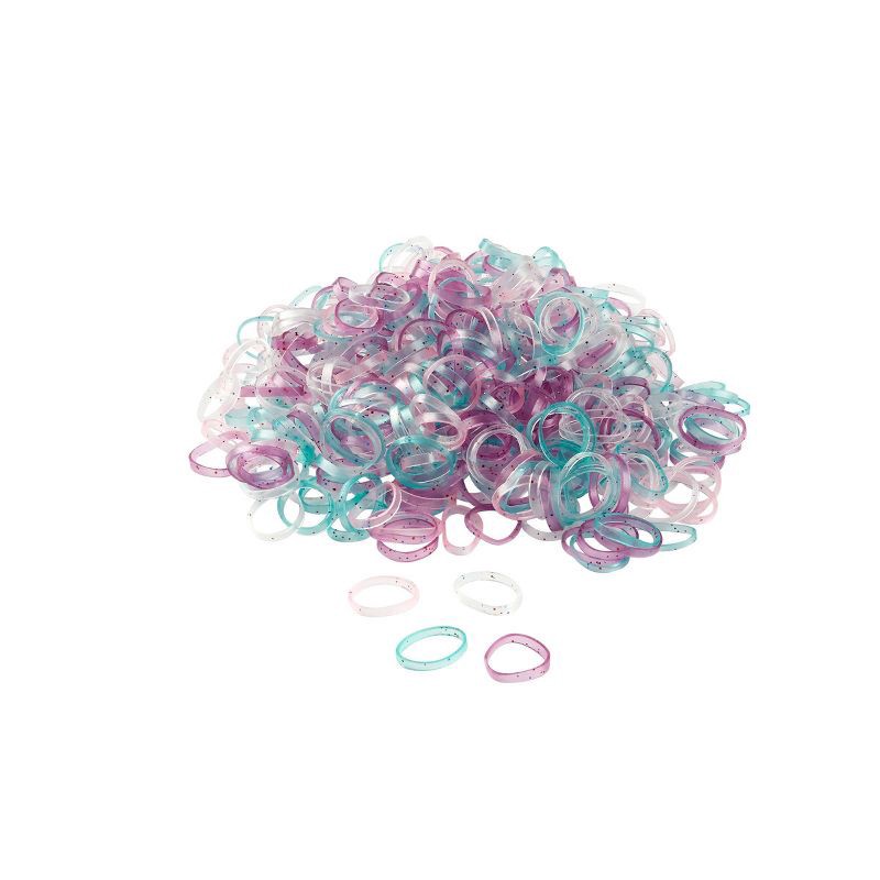 slide 3 of 5, scunci scünci Glitter Polyband Elastics Hair Ties - Assorted Colors - 500pcs, 500 ct