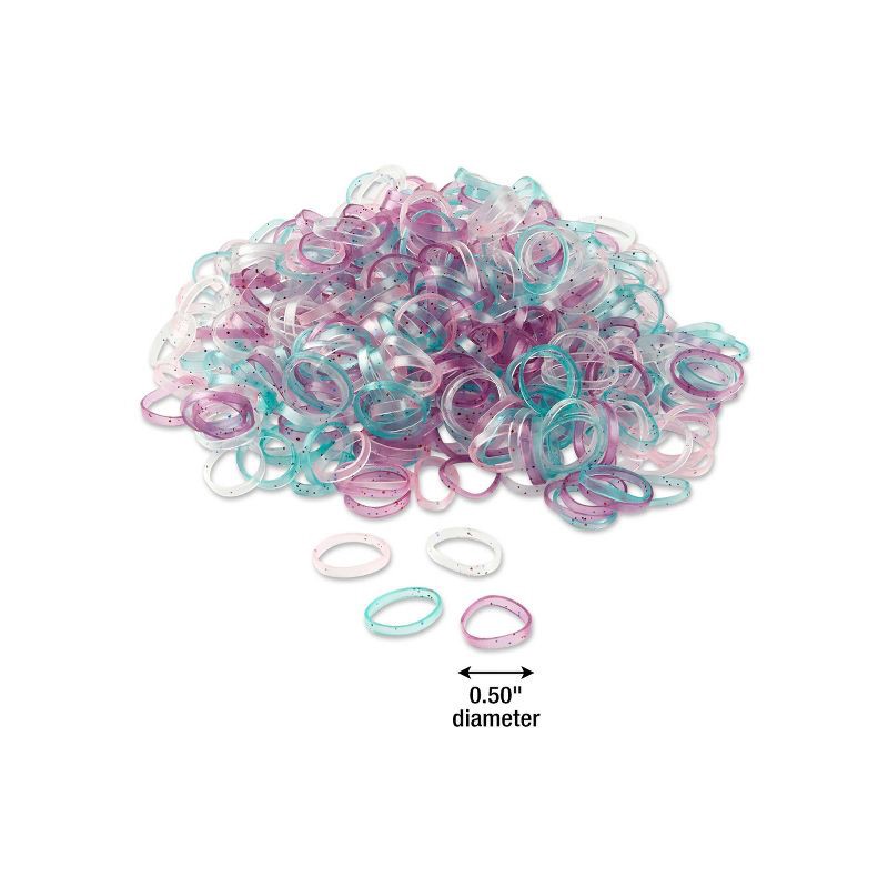 slide 5 of 5, scunci scünci Glitter Polyband Elastics Hair Ties - Assorted Colors - 500pcs, 500 ct