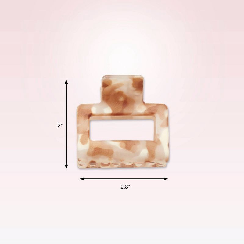 slide 4 of 9, scunci scünci Recycled Rectangle Claw Clips - Neutrals - All Hair - 3pcs, 3 ct