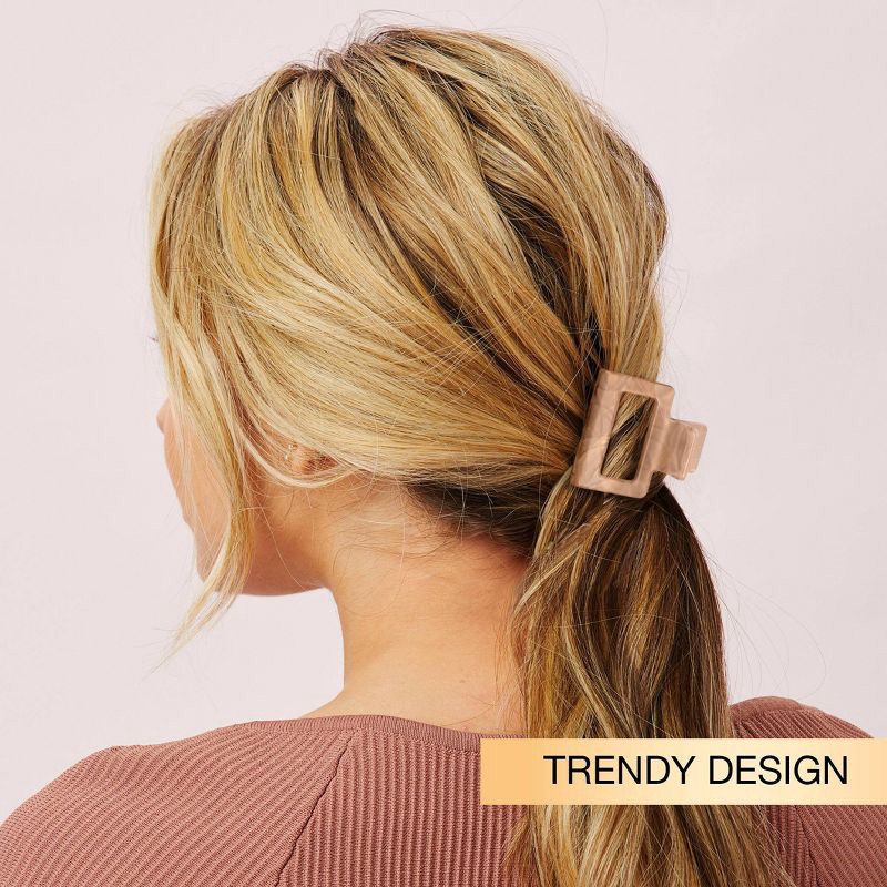 slide 7 of 9, scunci scünci Recycled Rectangle Claw Clips - Neutrals - All Hair - 3pcs, 3 ct