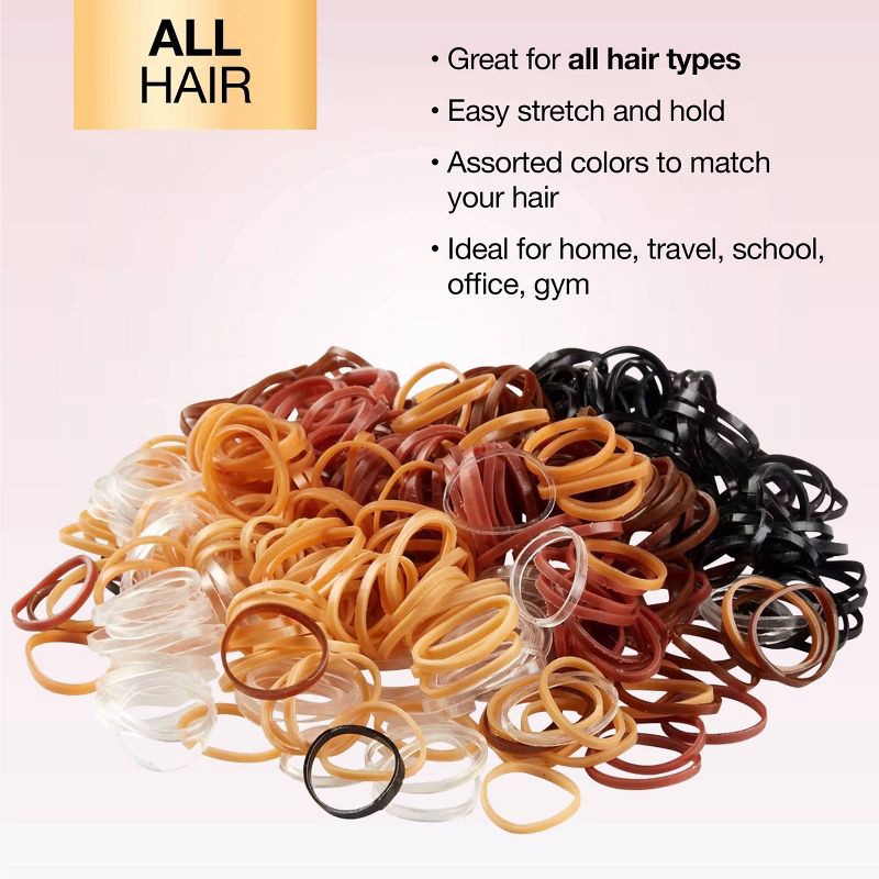 slide 3 of 7, scunci scünci Polybands and Reusable Pouch - Neutrals - All Hair - 450pcs, 450 ct