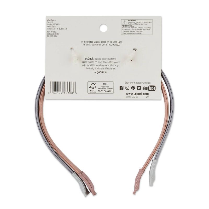 scunci Basic Faux Leather Headband 2ct 2 ct Shipt