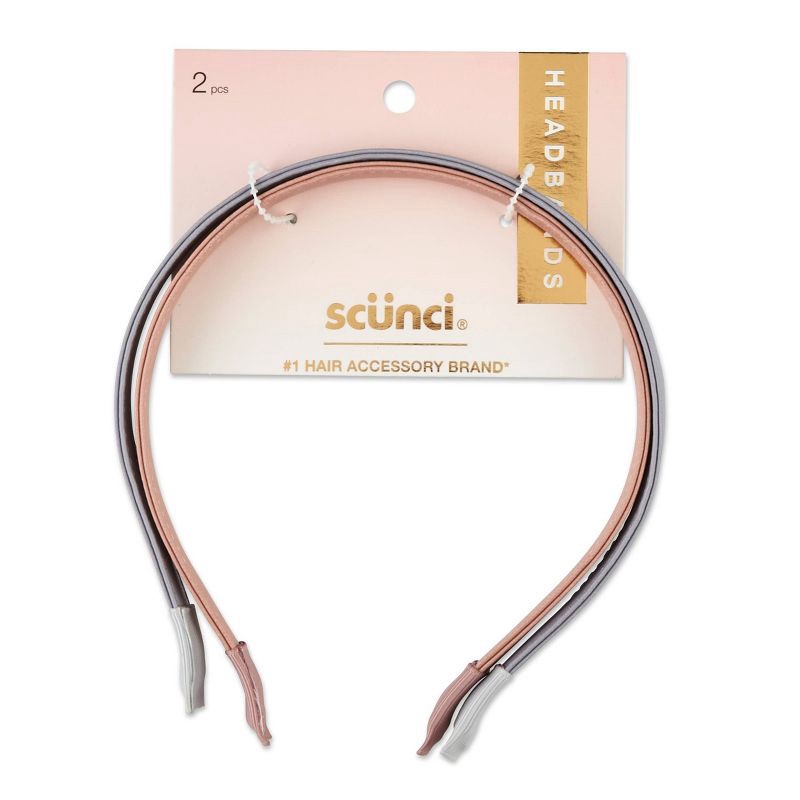 scunci Basic Faux Leather Headband 2ct 2 ct Shipt