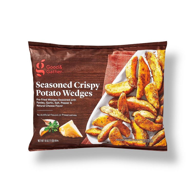 slide 1 of 3, Frozen Seasoned Crispy Potato Wedges - 16oz - Good & Gather™, 16 oz