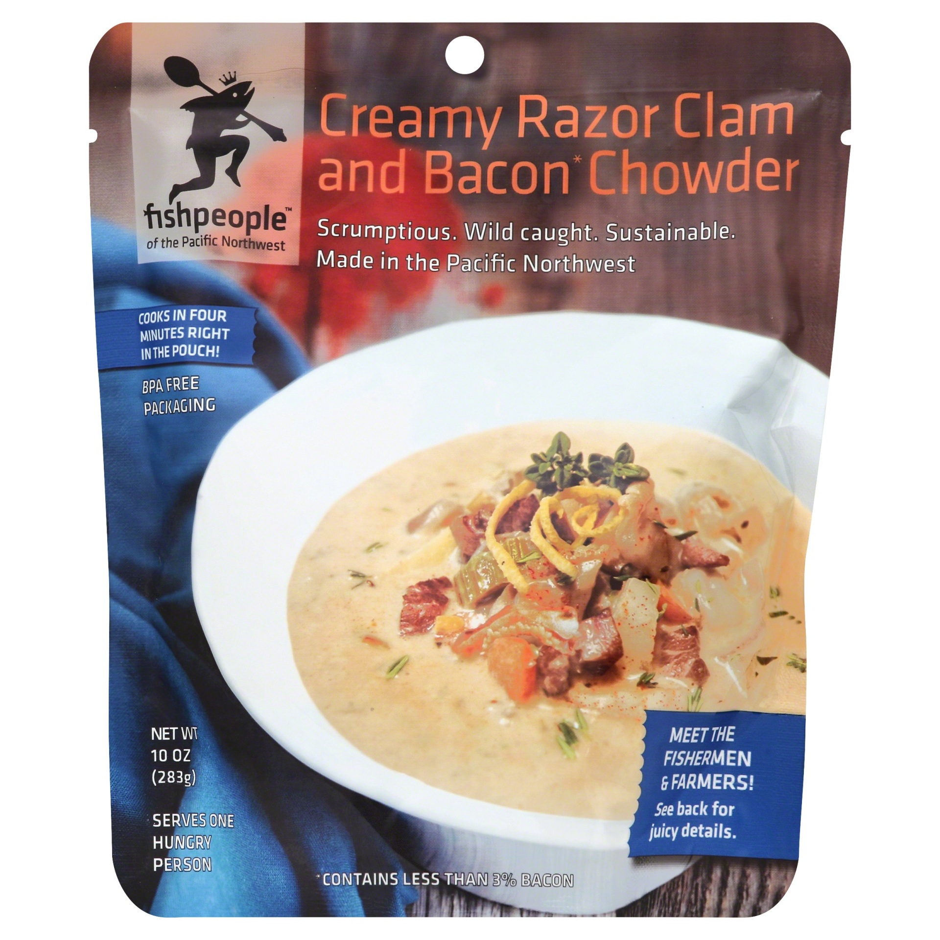 slide 1 of 1, Fishpeople Razor Clam and Bacon Chowder, 10 oz