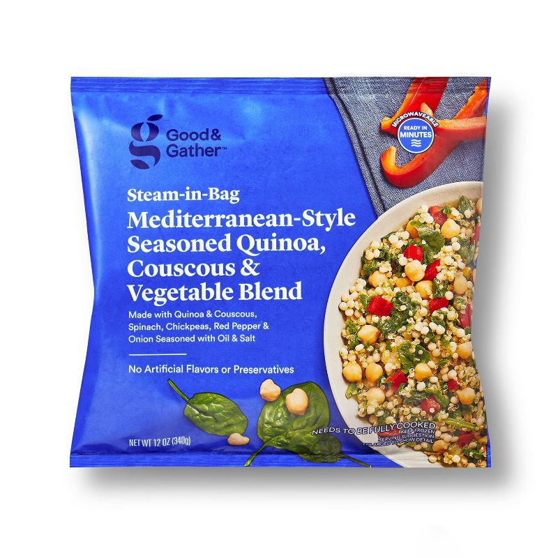 slide 1 of 3, Frozen Mediterranean-Style Seasoned Quinoa, Couscous & Vegetable Blend - 12oz - Good & Gather™, 12 oz