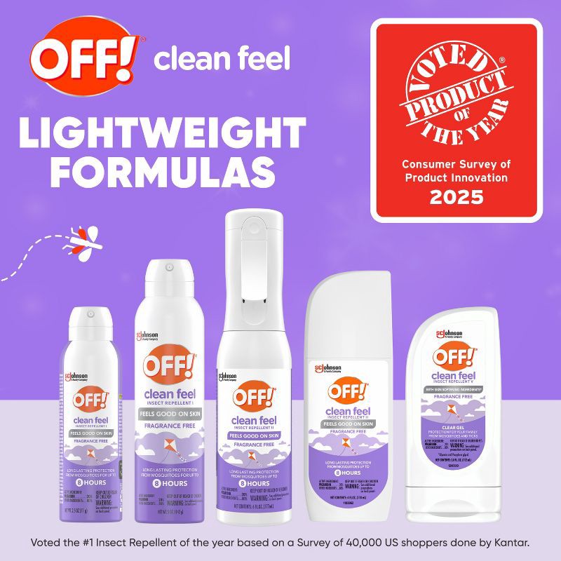 slide 9 of 13, OFF! Clean Feel Mosquito Repellent Picaridin DEET-free Bug Spray - 4oz, 4 oz