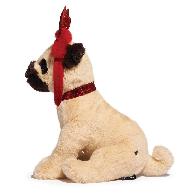 slide 4 of 9, FAO Schwarz 12" Sparklers Toy Plush Pug with Removable Red Heart Boppers, 1 ct