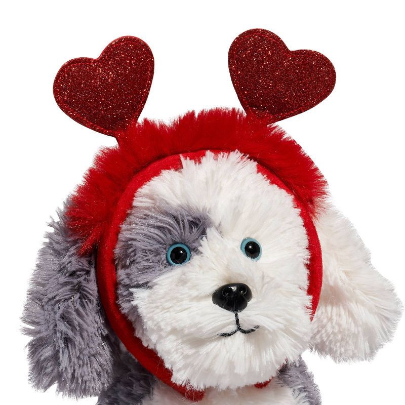 slide 8 of 10, FAO Schwarz 12" Sparklers Toy Plush Sheep Dog with Removable Red Heart Boppers, 1 ct