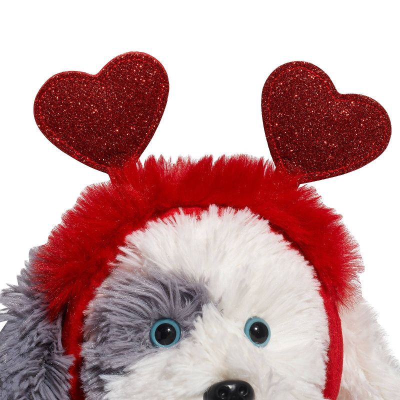 slide 9 of 10, FAO Schwarz 12" Sparklers Toy Plush Sheep Dog with Removable Red Heart Boppers, 1 ct