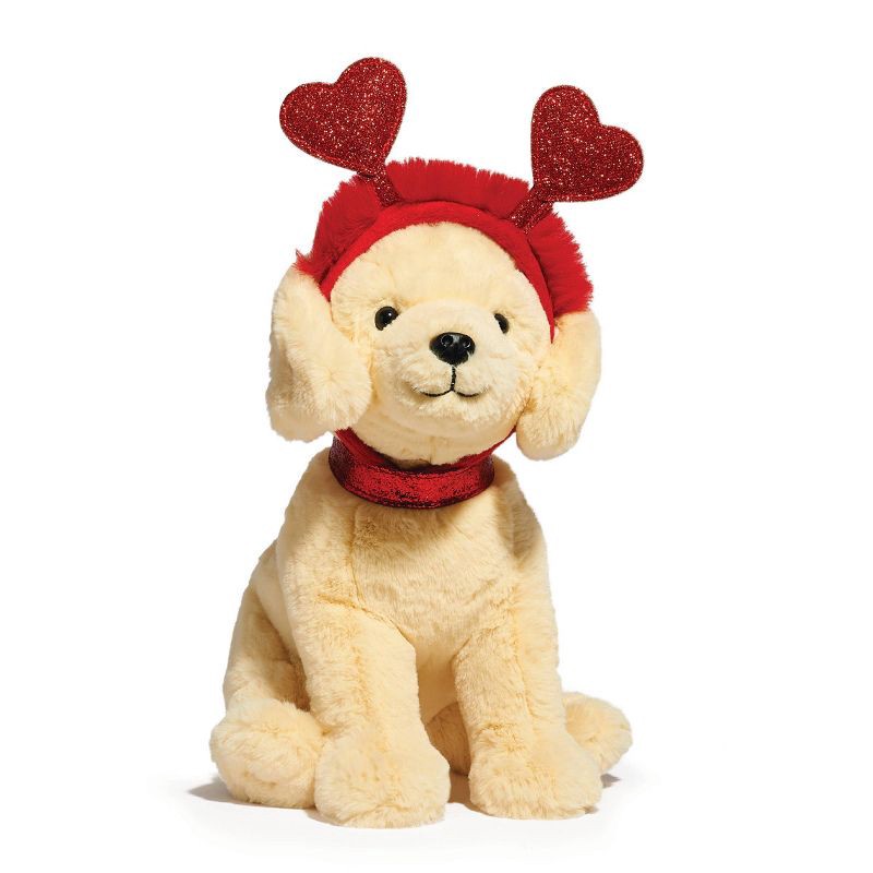 slide 1 of 9, FAO Schwarz 12" Sparklers Toy Plush Labrador with Removable Red Heart Boppers, 1 ct