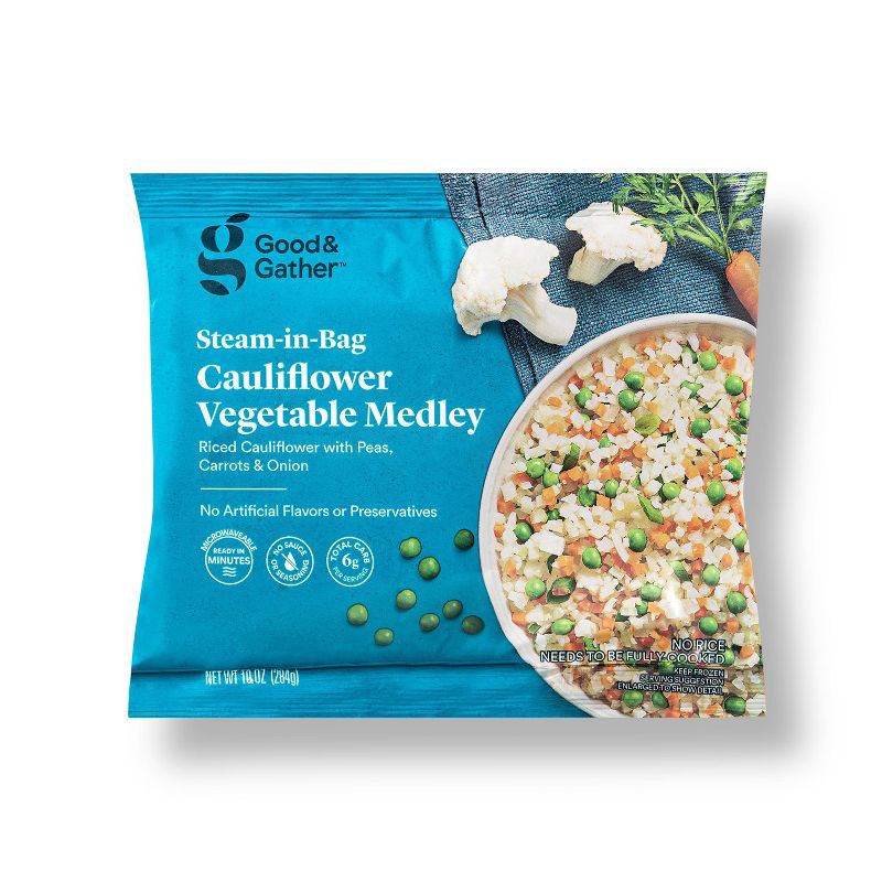 slide 1 of 3, Frozen Riced Cauliflower Vegetable Medley - 10oz - Good & Gather™, 10 oz