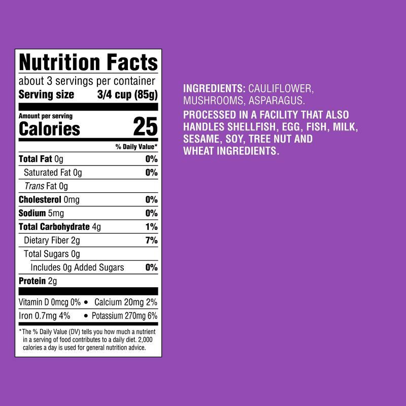 slide 4 of 4, Frozen Riced Cauliflower Mushroom and Asparagus Medley - 10oz - Good & Gather™, 10 oz