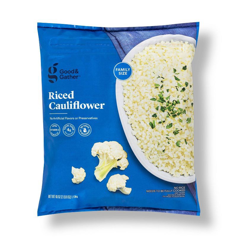 slide 1 of 3, Frozen Riced Cauliflower - 40oz - Good & Gather™, 40 oz