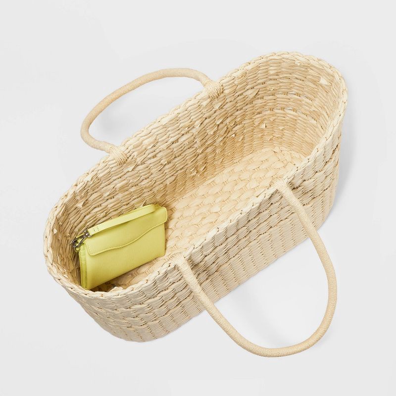 slide 4 of 5, XL Straw Tote Handbag - A New Day Natural, 1 ct