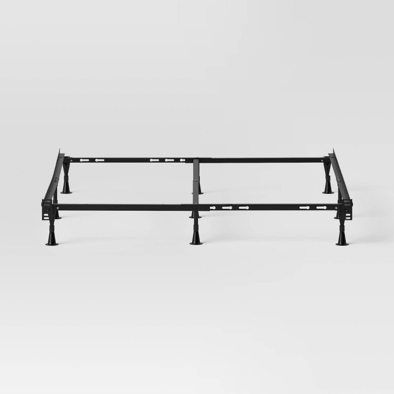 slide 3 of 5, Adjustable Metal Bed Frame Black - Room Essentials™: Queen, Full, Twin Sizes, with Center Beam Support, 1 ct