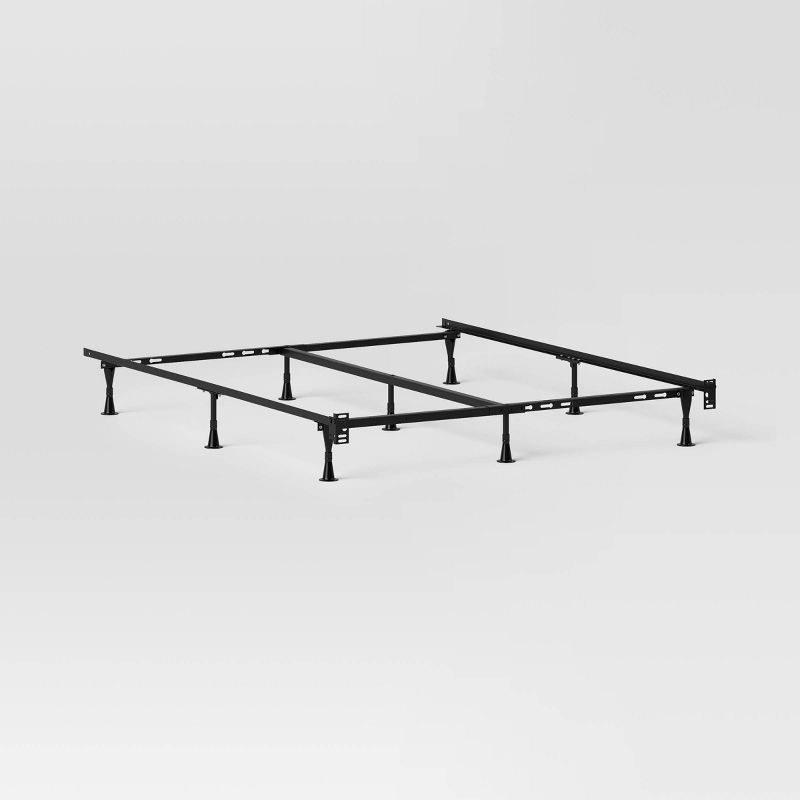 slide 1 of 5, Adjustable Metal Bed Frame Black - Room Essentials™: Queen, Full, Twin Sizes, with Center Beam Support, 1 ct