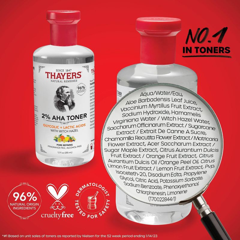 slide 7 of 11, Thayers Natural Remedies 2% AHA Exfoliating Toner - 12 fl oz, 12 fl oz