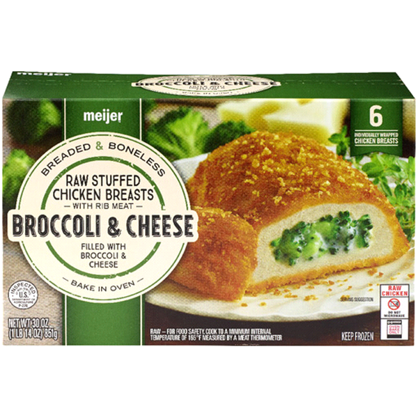 slide 1 of 1, Meijer Stuffed Broccoli and Cheese Chicken Breasts, 30 oz