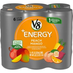 V8 Vfusion Energy Peach Mango Vegetable Fruit Juice
