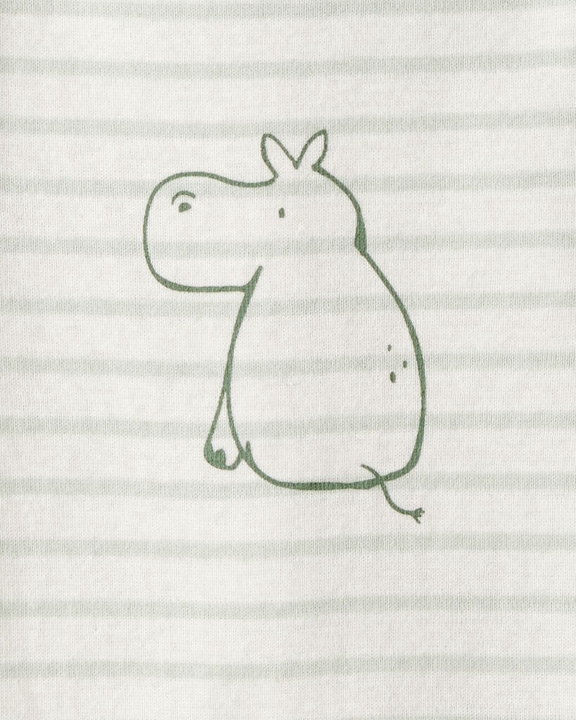 slide 3 of 6, Carter's Baby Boy 5-Pack Hippo Multipack Bodysuits - Brown/Blue/White Beige/Blue/Cream 12M, 1 ct