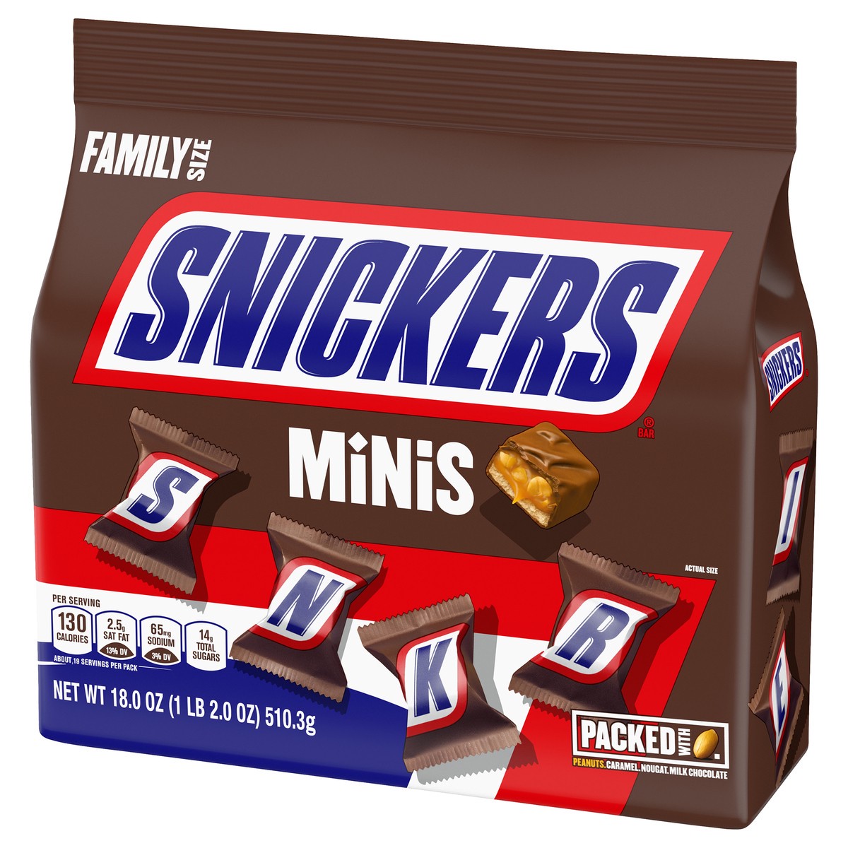 Snickers - Snickers Minis Chocolate Peanut Caramel Candy Bars 18 Ounces (18  ounces)