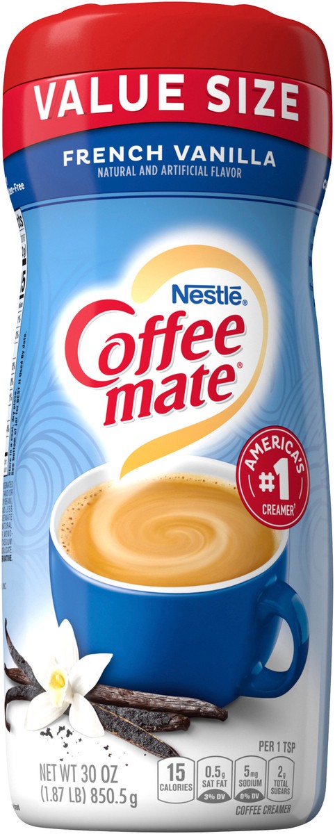 slide 5 of 9, Coffee mate French Vanilla Powder Coffee Creamer, 30 oz