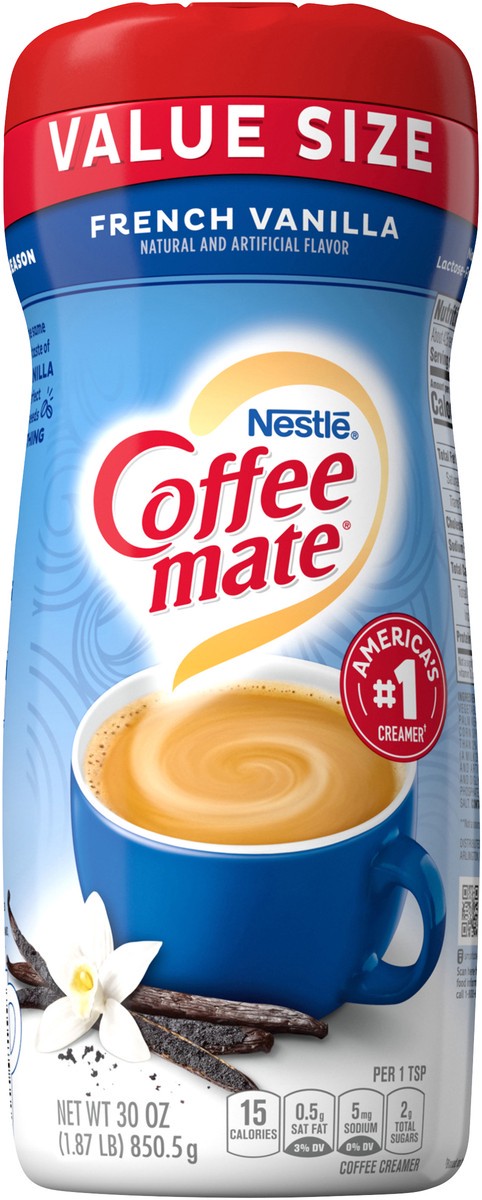 slide 4 of 9, Coffee mate French Vanilla Powder Coffee Creamer, 30 oz