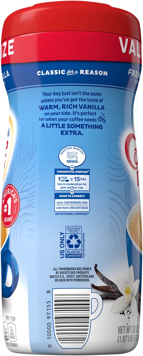 slide 2 of 9, Coffee mate French Vanilla Powder Coffee Creamer, 30 oz