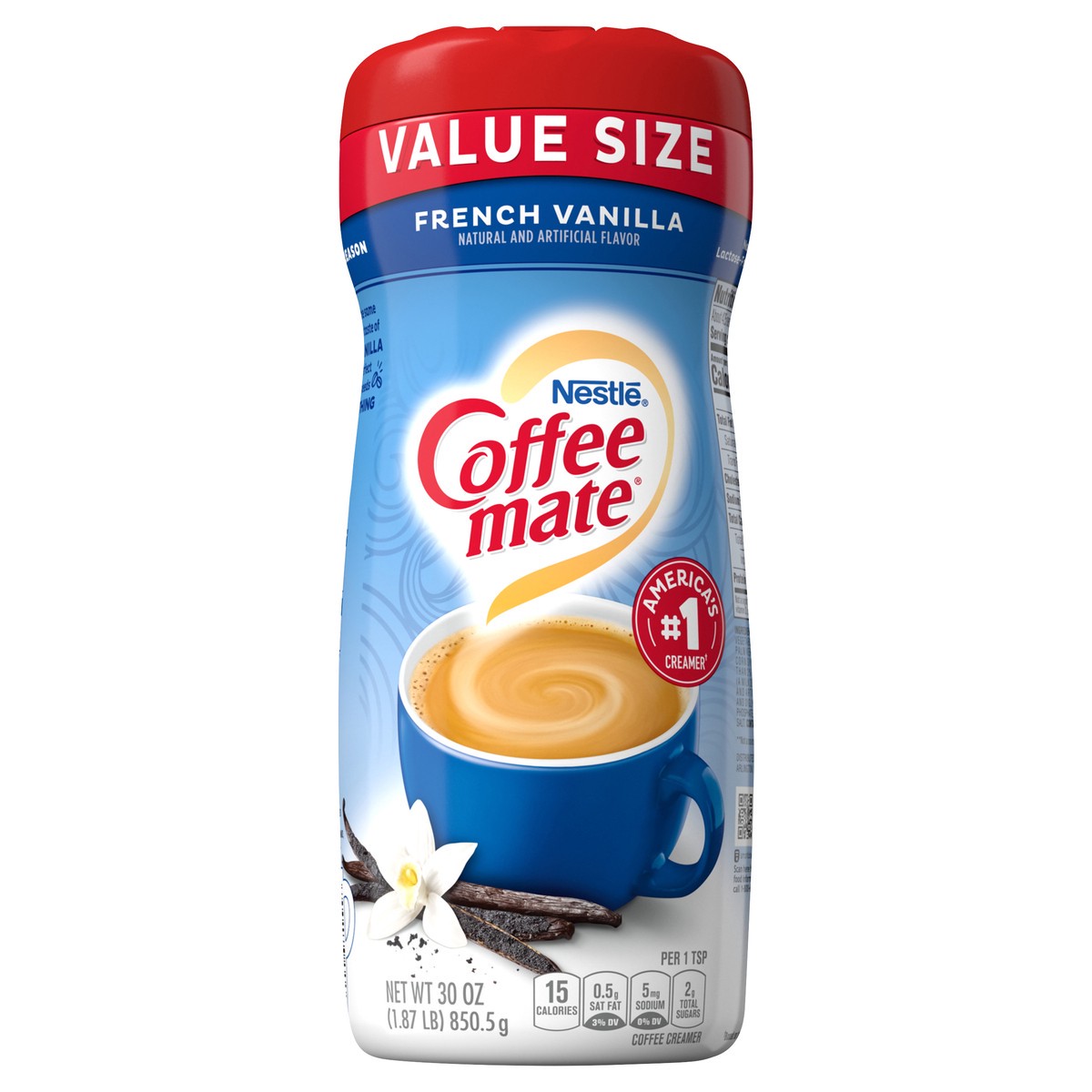 slide 7 of 9, Coffee mate French Vanilla Powder Coffee Creamer, 30 oz