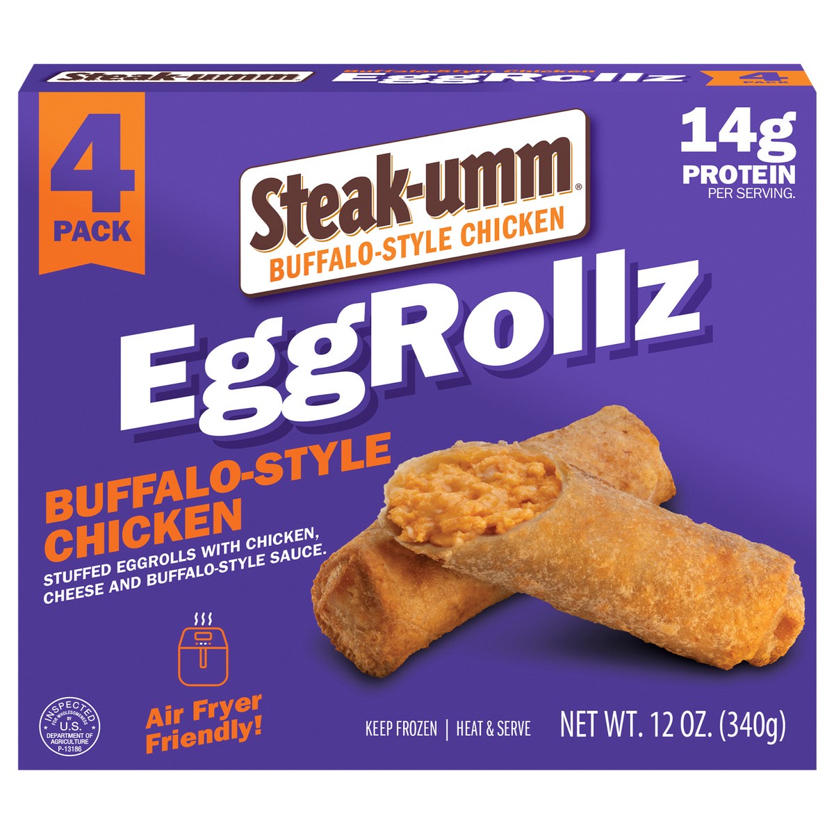 slide 3 of 4, Steak-umm Buffalo-style Chicken Eggrollz, 4 ct