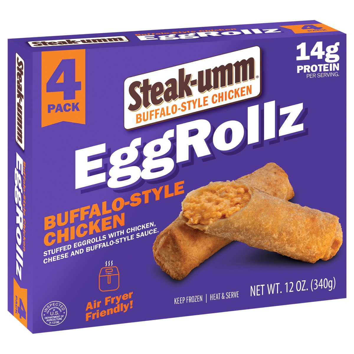 slide 2 of 4, Steak-umm Buffalo-style Chicken Eggrollz, 4 ct