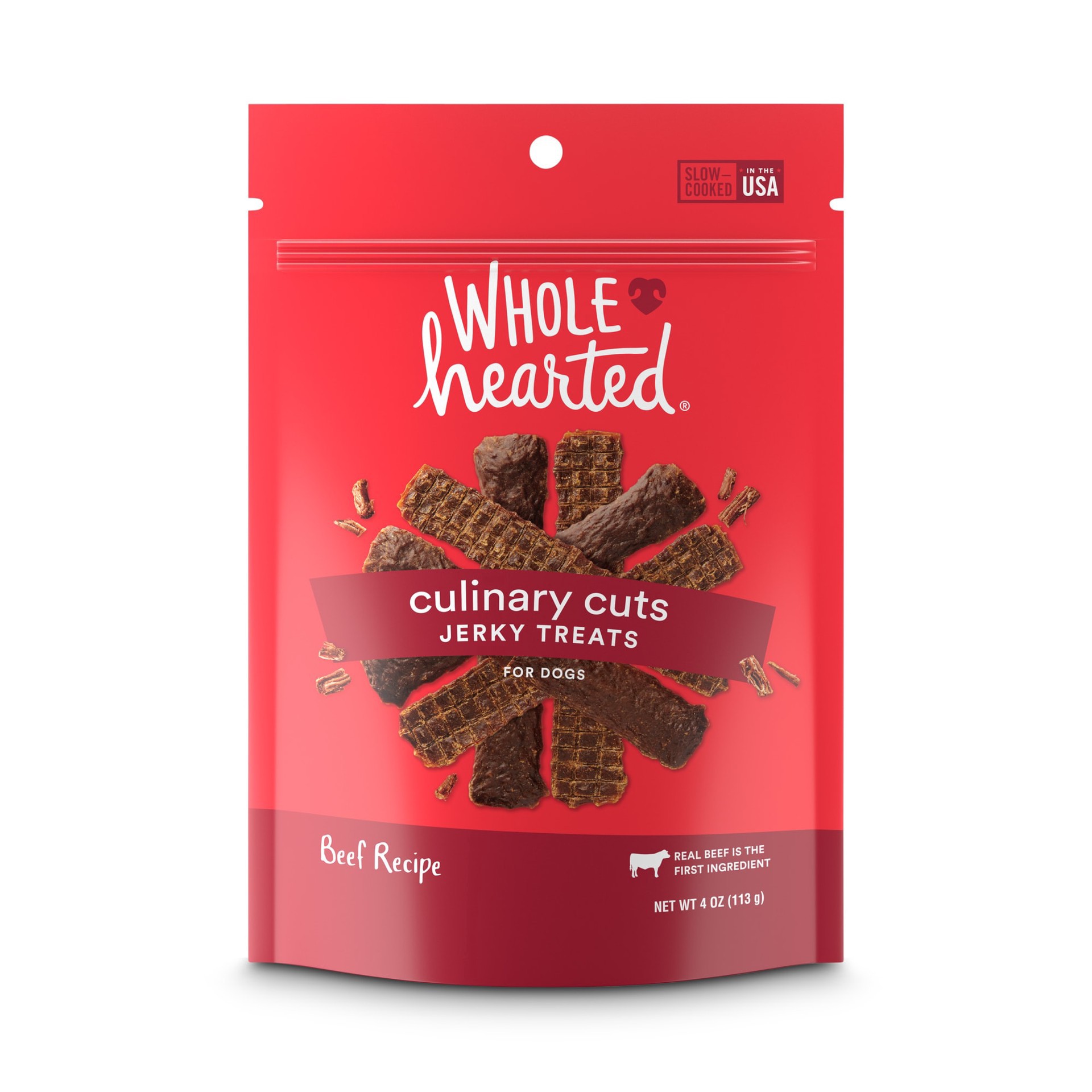 slide 1 of 6, WholeHearted Culinary Cuts Beef Recipe Jerky Dog Treats, 4 oz