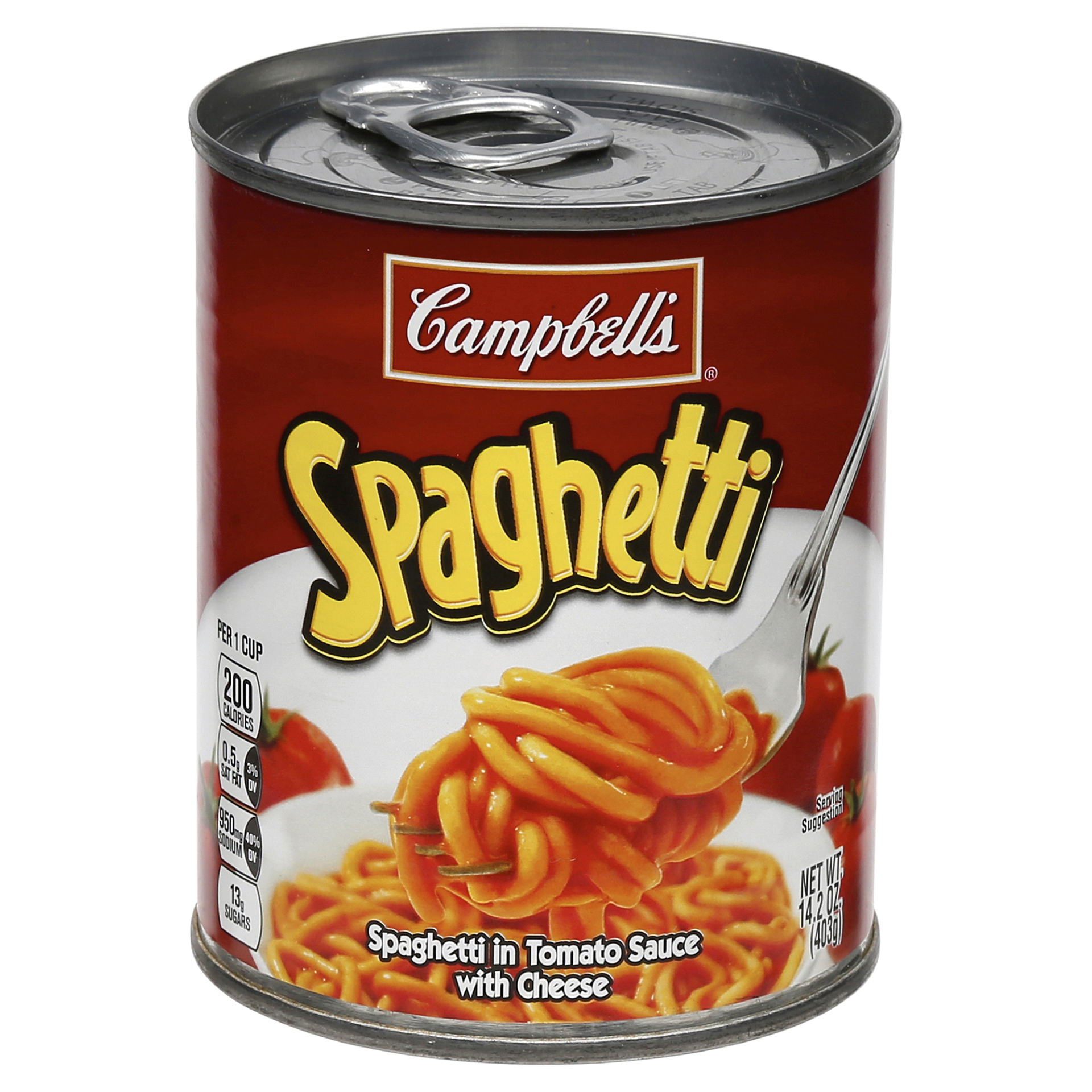 slide 1 of 1, Campbell's Spaghetti In Tomato Sauce With Cheese, 14.2 oz