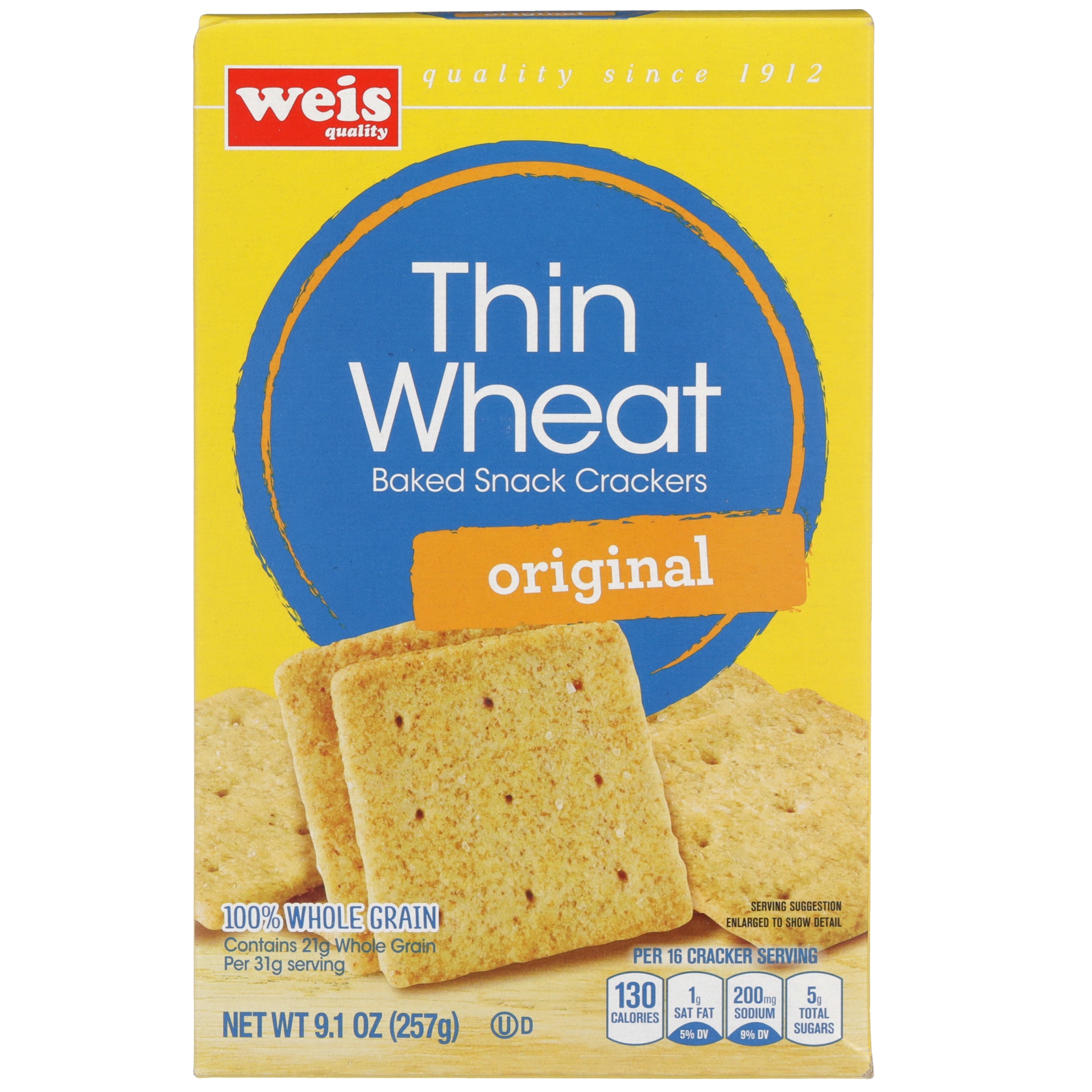 slide 1 of 1, Weis Quality Wheat Thin Cracker, 9.1 oz