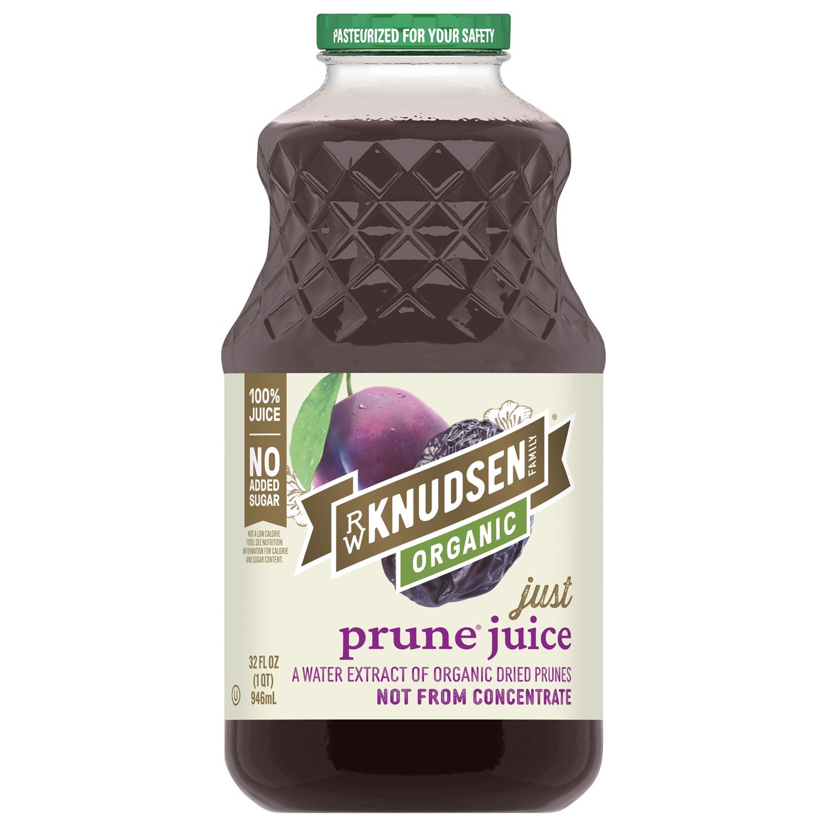 slide 1 of 6, RW Knudsen Family Organic Just Prune 100% Juice 32 fl oz, 32 fl oz