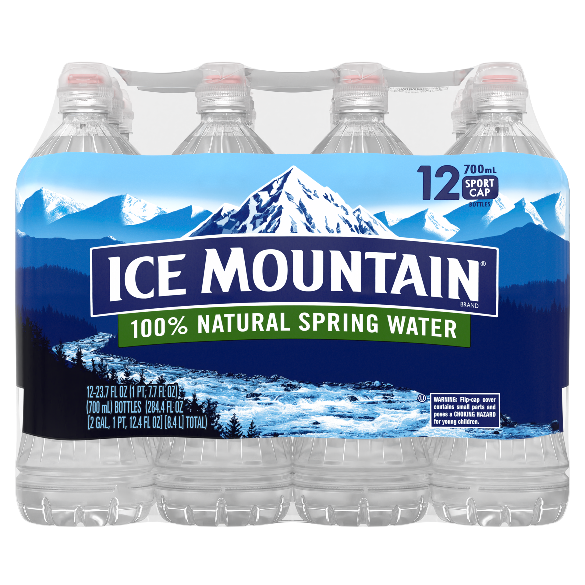 slide 4 of 5, ICE MOUNTAIN Brand 100% Natural Spring Water, 23.7-ounce plastic sport cap bottles (Pack of 12), 23.7 oz